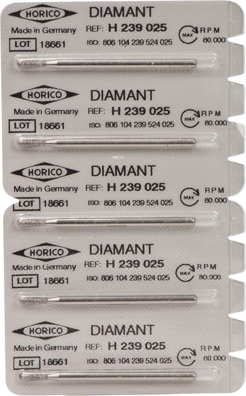 Diamantschleifer H 239  Packung  5 Stück HP, Figur 239, 7 mm, ISO 025