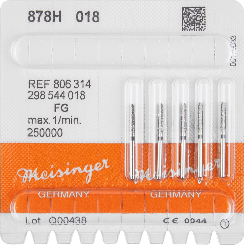 Diamanten 878  Packung  5 Stück schwarz super grob, FG, Figur 298 Torpedo, 8 mm, ISO 018