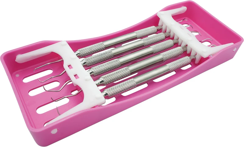 Paro-Set im SteriWashTray   Set  S-PK Tray pink inklusive 5 Instrumente