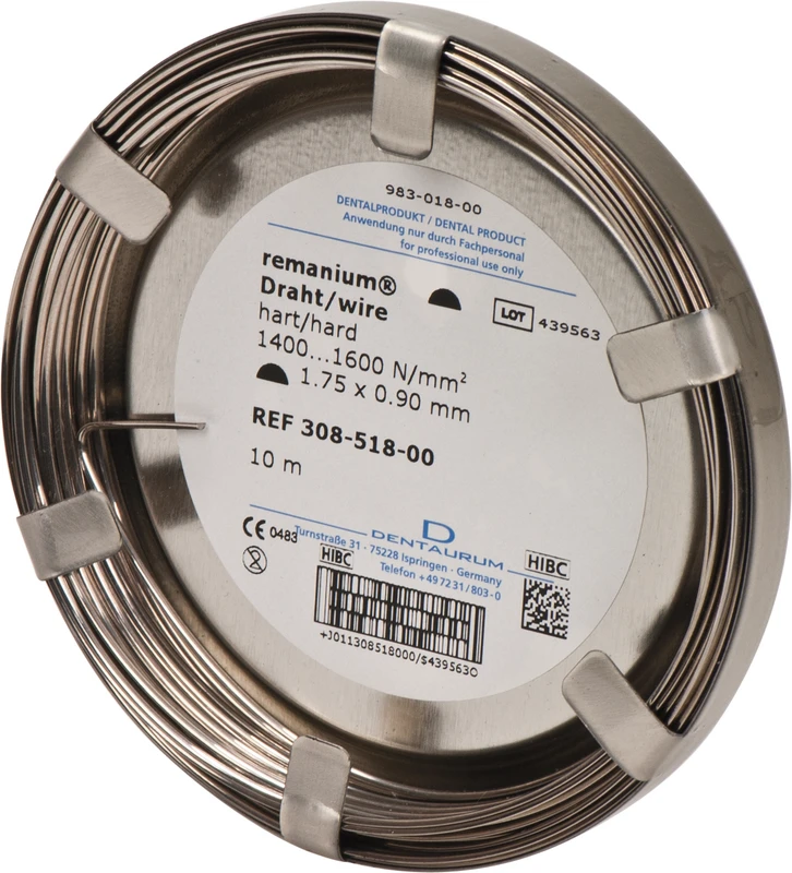 remanium® Draht  Rolle  halbrund, hart, Ø 1,75 x 0,90 mm