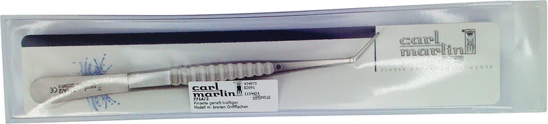 Zahnpinzetten  Stück  15 cm, gerieft, kräftiges Modell mit breiten Griffflächen