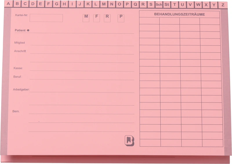 Karteimappe A5\SL   Packung  100 Stück rosa mit Heftzunge