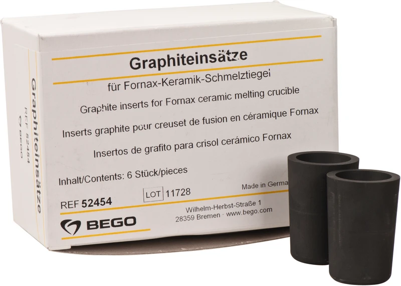 Schmelztiegel und Einsätze  Packung  6 Fornax Graphiteinsätze