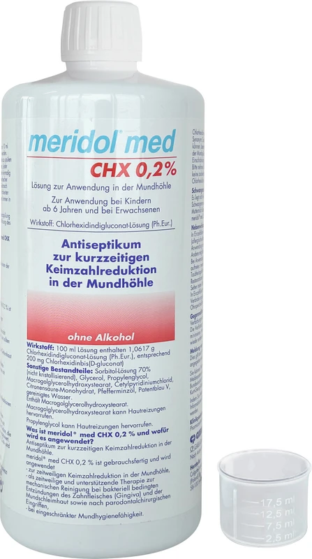 meridol® med CHX 0,2%  Flasche  1 Liter Lösung inklusive Overcap