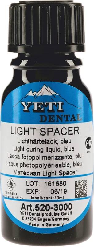 Light Spacer  Flasche  10 ml Lichthärtelack blau