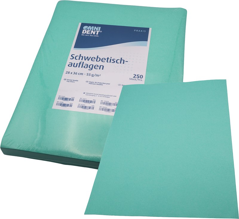 Schwebetischauflagen  Packung  250 Stück 28 x 36 cm, hellgrün