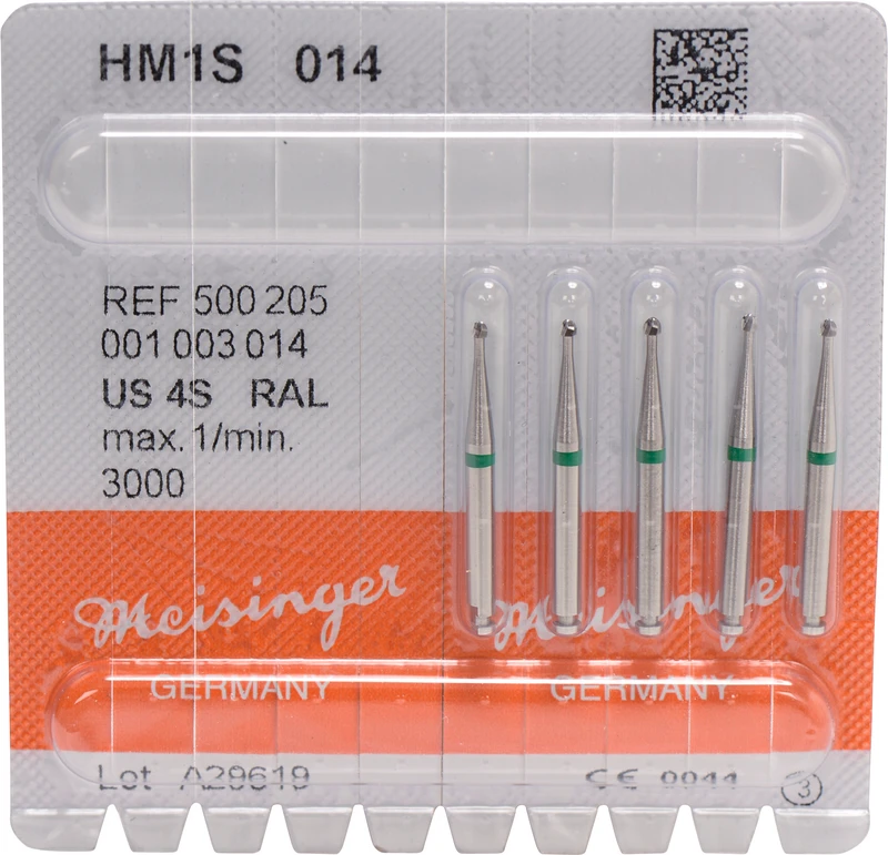 HM-Bohrer 1S  Packung  5 Stück schnittfr. Verz., grün, RAL, Figur 001, ISO 014