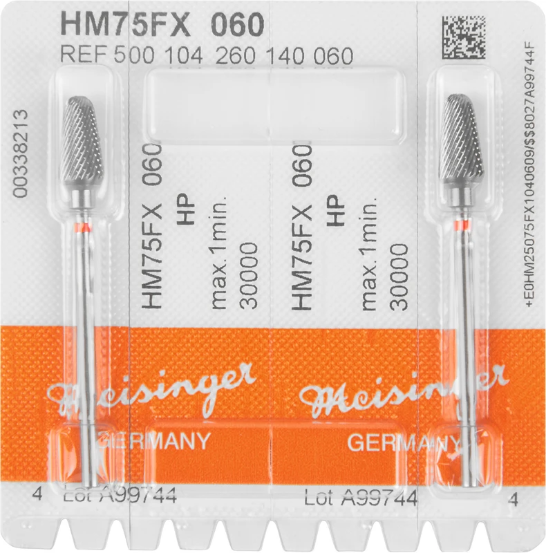 HM-Fräser FX  Packung  2 Stück kreuzverzahnt, rot fein, HP, Figur 260, 12 mm, ISO 060