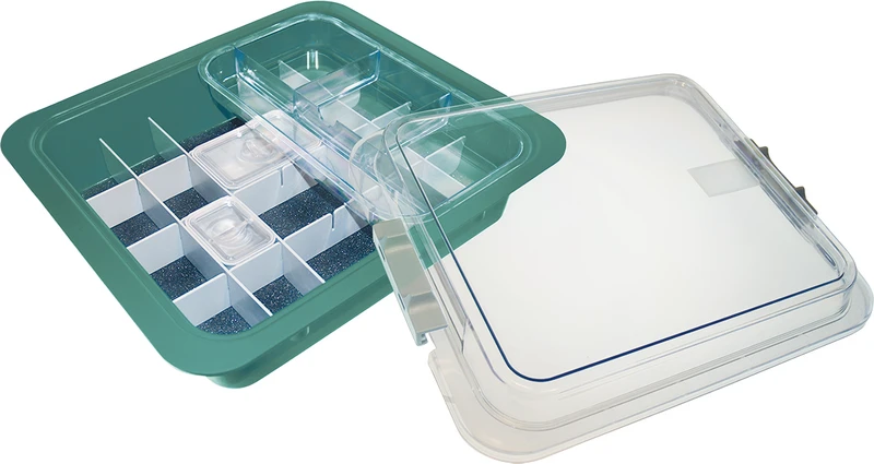 Komplette Materialwanne  Sortiment  1 Materialwanne neongrün inklusive Zubehör