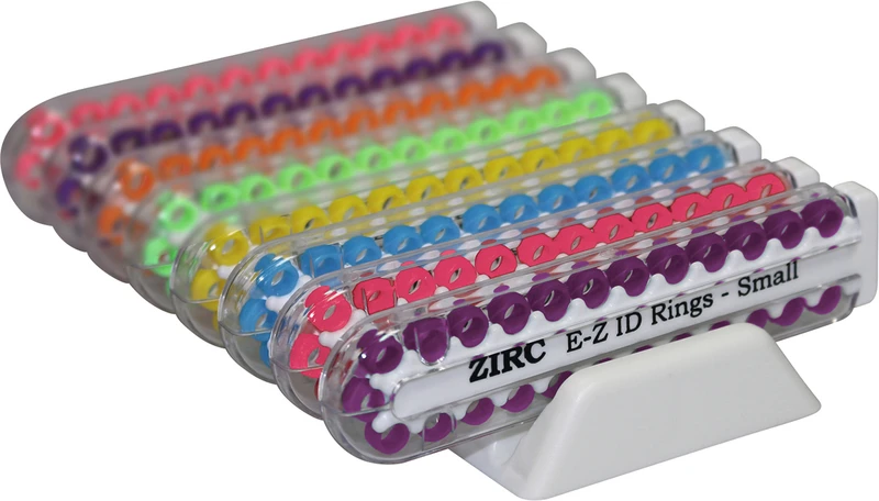 EZ-ID Markierungsringe  Sortiment  8 x 25 Stück, Neonfarben J - S, Ø 3 mm