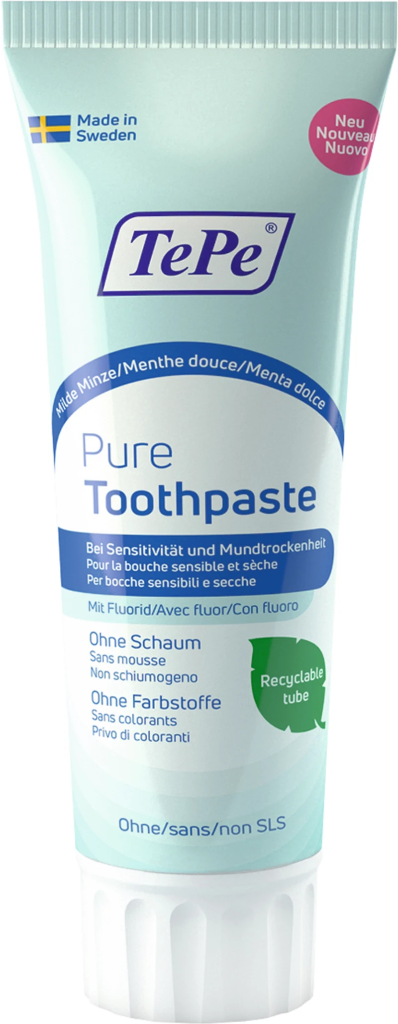 TePe® Pure Zahnpasta  Tube  75 ml Minze