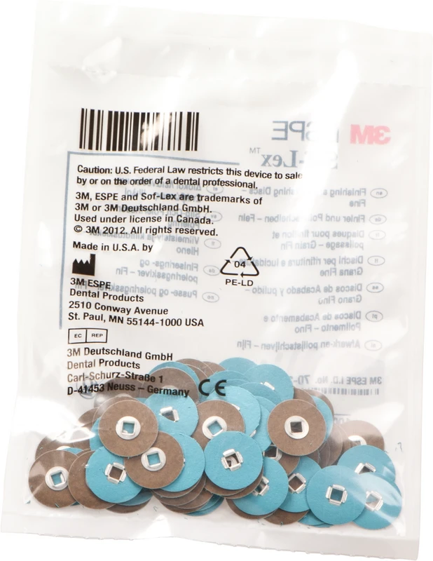 Sof-Lex Ausarbeitungs- und Polierscheiben  Packung  100 Scheiben für Moore-Mandrelle Ø 15,8 mm, fein