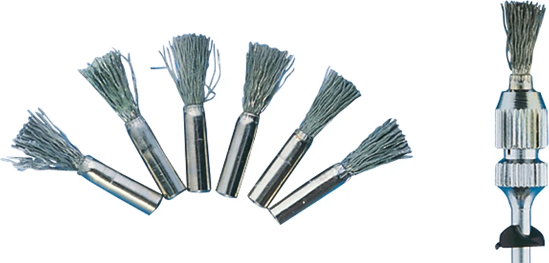 Pinselbürste diamantiert  Set  3 Stück gelb superfein, HP, Figur 542, ISO 060, 1 Mandrell