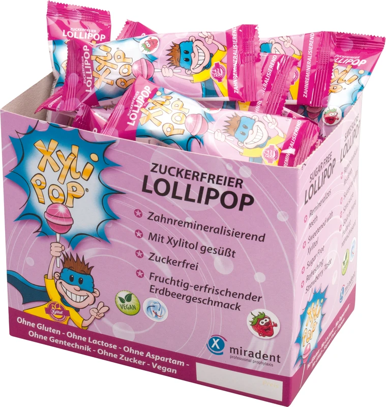 XyliPOP® Lollipop  Box  50 x 6 g Stück Erdbeere