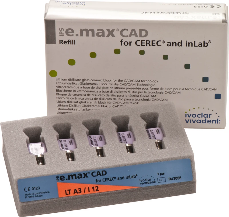 IPS e.max CAD for CEREC\inLab  Packung  5 Stück Gr. I12, A3 LT