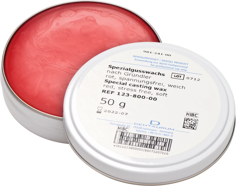 Spezialgusswachs nach Gründler  Dose  50 g rot