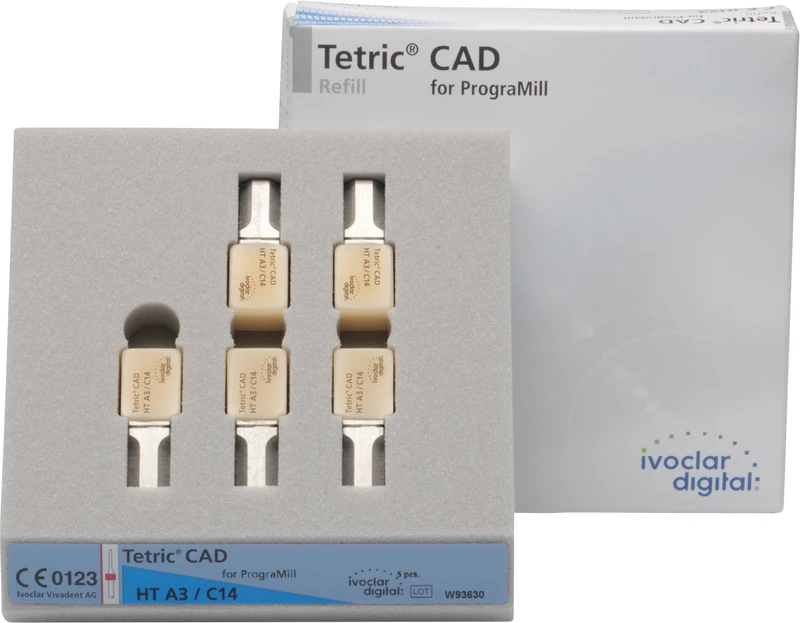 Tetric® CAD for PrograMill  Packung  5 Stück Größe C14 HT A3