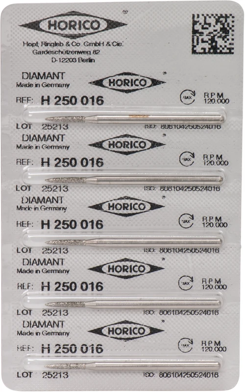 Diamantschleifer H 250  Packung  5 Stück HP, Figur 250, 10 mm, ISO 016