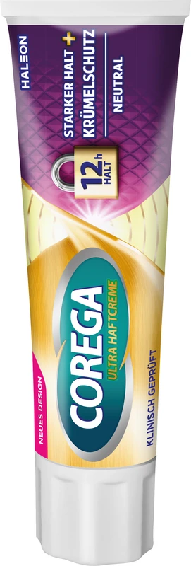 Corega Ultra Haftcreme   Tube  40 g Starker Halt + Krümelschutz, neutraler Geschmack