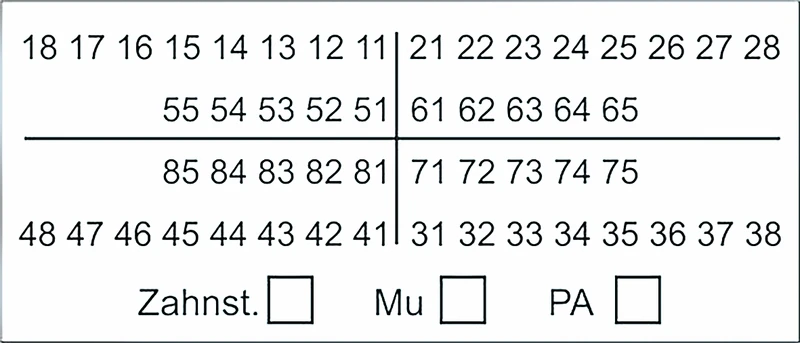Zahnschema Z01  Stück  Printy Stempelautomat rot