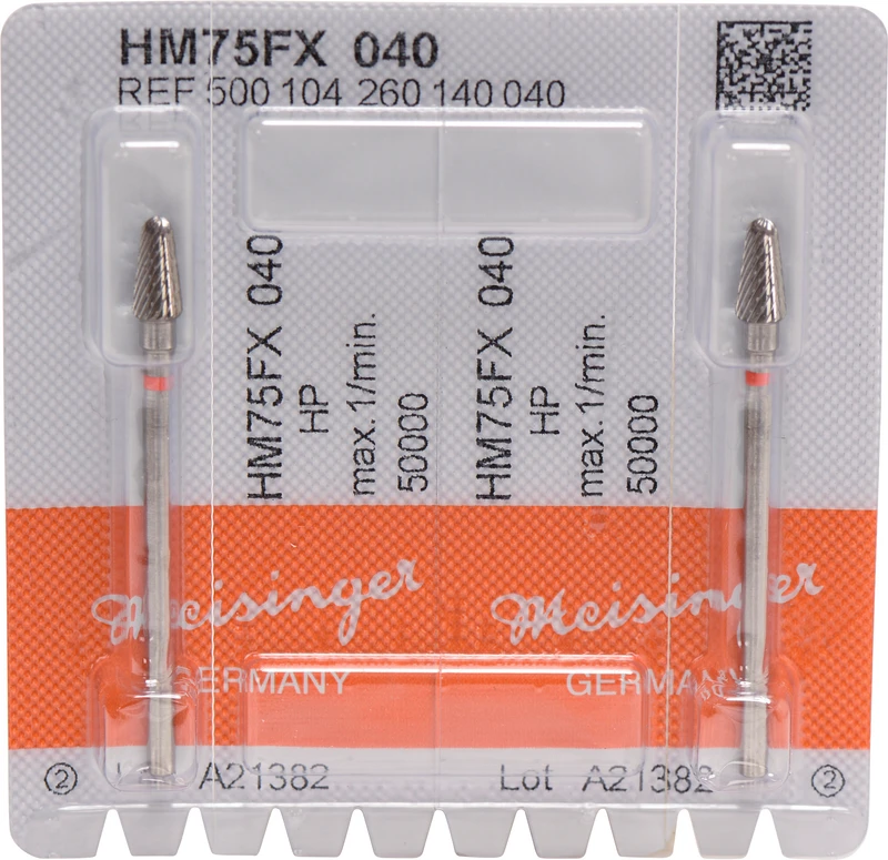 HM-Fräser FX  Packung  2 Stück kreuzverzahnt, rot fein, HP, Figur 260, 8,3 mm, ISO 040