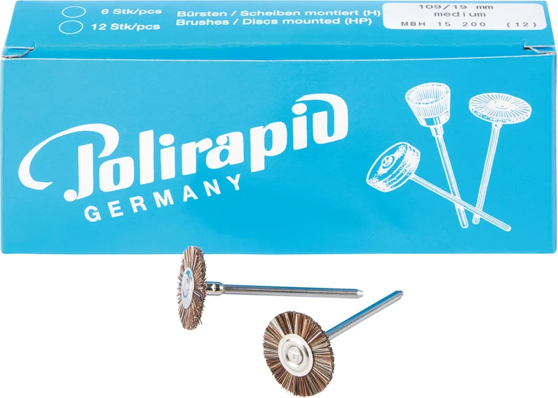 Miniaturbürsten Rosshaar  Packung  12 Stück HP, grau mittel, Rosshaar mixed, Ø 19 mm