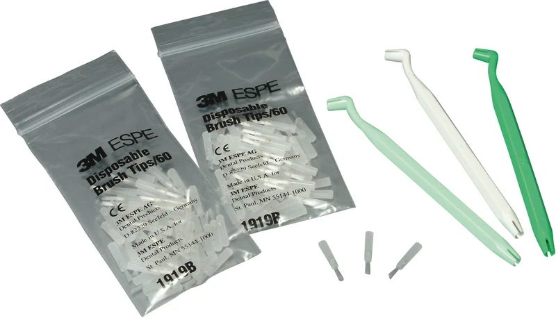 Einweg-Applikator-Pinselspitzen  Set  12 Einwegpinselköpfe, 3 Handgriffe (farblich gekennzeichnet)