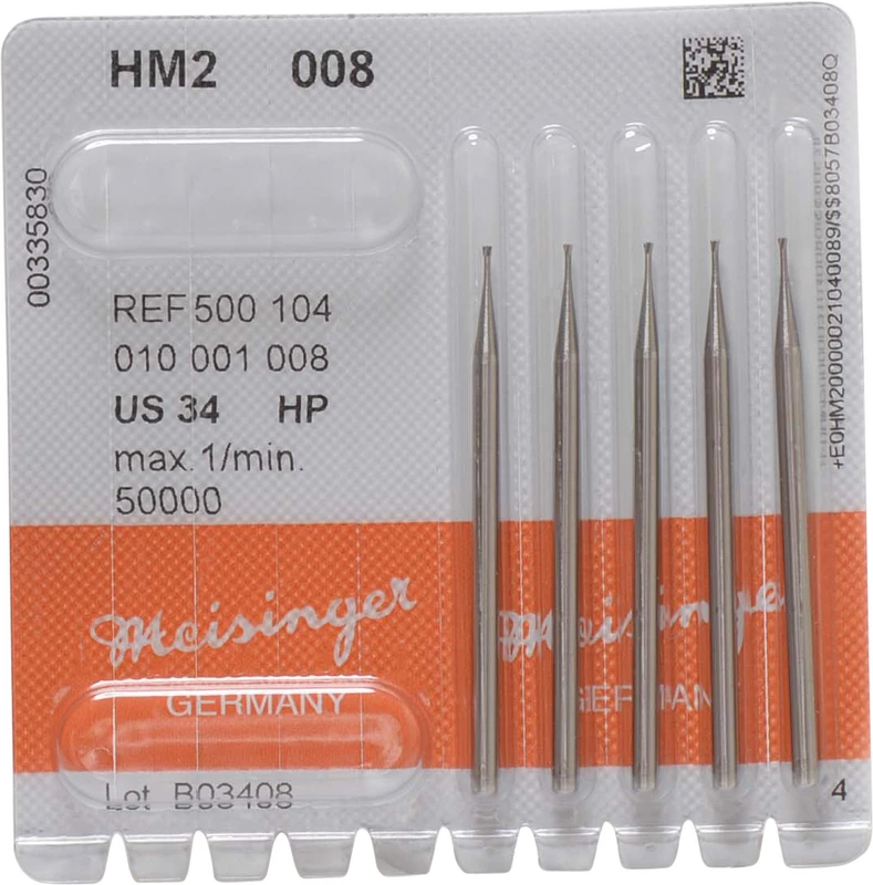 HM-Bohrer 2  Packung  5 Stück HP, Figur 010, 0,8 mm, ISO 008
