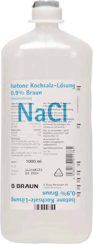 Kochsalzinfusionslösung 0,9%  Flasche  1 l