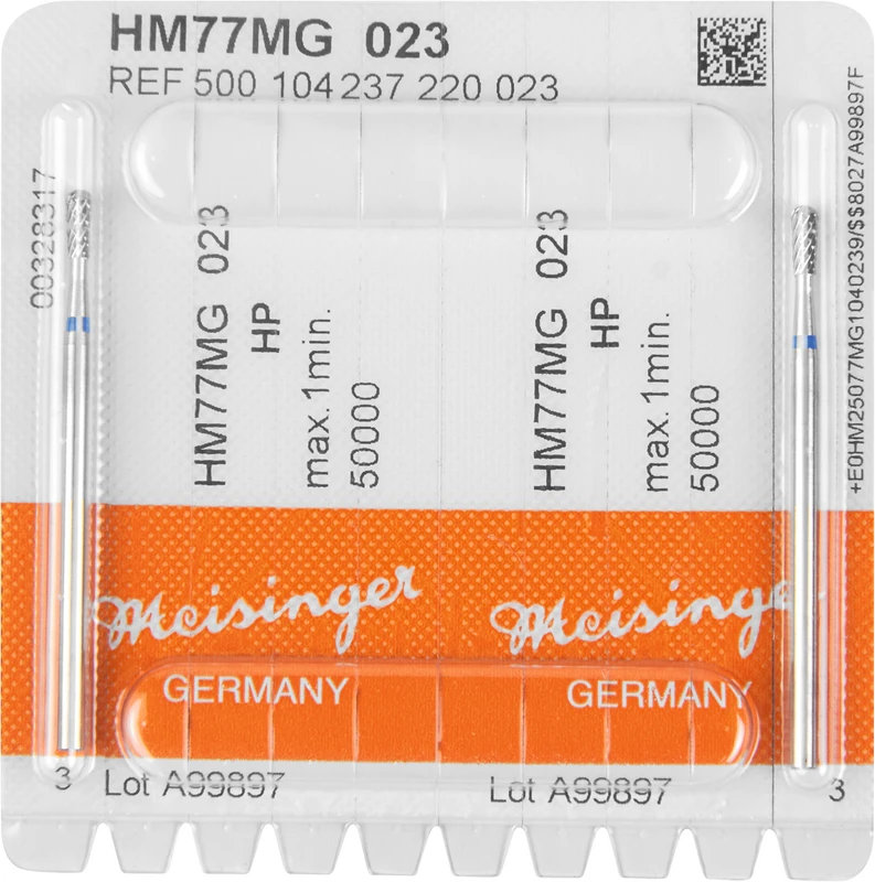 HM-Fräser MG  Packung  2 Stück kreuzverzahnt, blau standard, HP, Figur 237, 5,5 mm, ISO 023