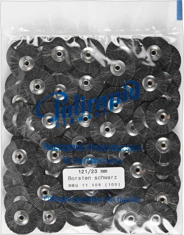 Miniaturbürsten  Packung  100 Stück unmontiert, Chungking Borste schwarz, Ø 23 mm