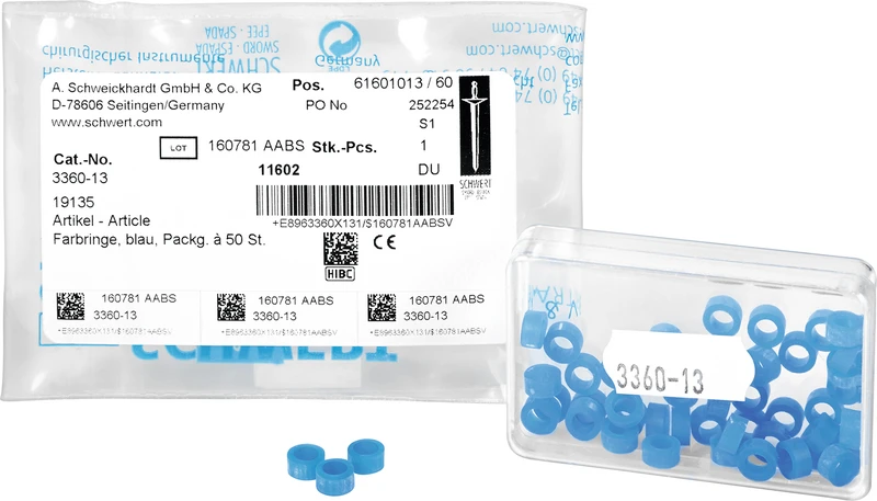 Farbringe  Packung  50 Stück blau