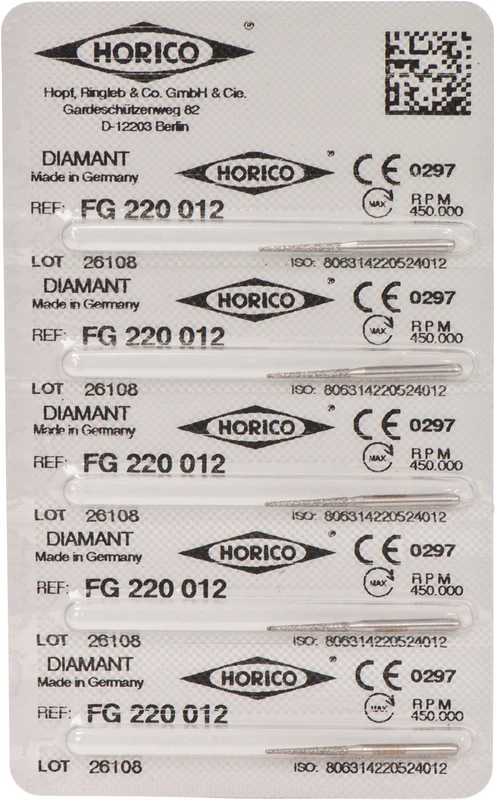 Diamantschleifer 220  Packung  5 Stück FG, Figur 220, 10 mm, ISO 012