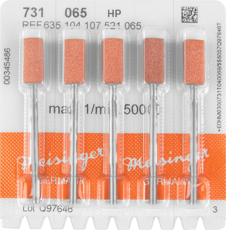 Keramische Schleifer 731  Packung  5 Stück hellbraun fein, HP, Figur 107, 13 mm, ISO 065
