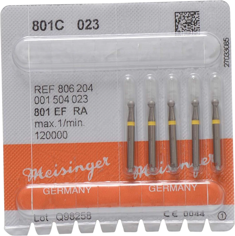 Diamanten 801  Packung  5 Stück gelb extra fein, RA, Figur 001 Rund, ISO 023