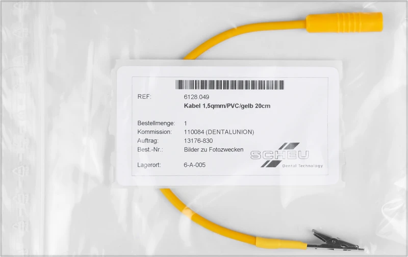 Kabel für Impulsfixator  Stück  gelb, 20 cm, Ø 1,5 mm