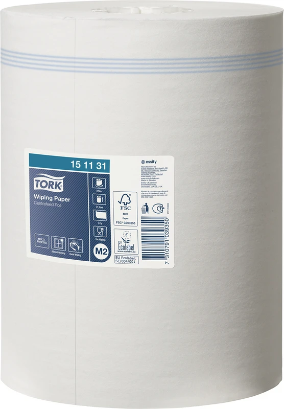 TORK® Mehrzweck Papierwischtücher M1\M2 System   Karton  6 Rollen 1-lagig, 120 m x 21,5 cm, weiß