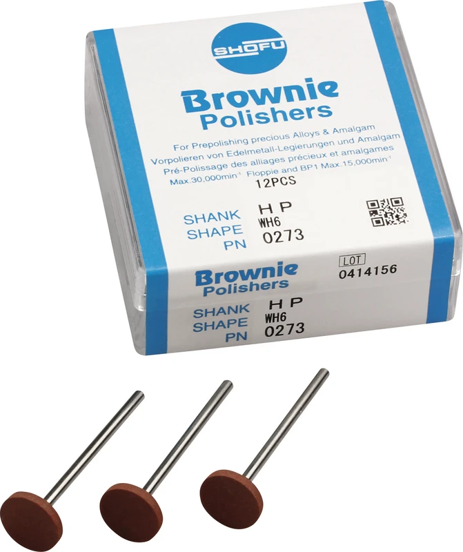 Silikonpolierer  Packung  12 Stück braun, HP, Figur WH6, ISO 120