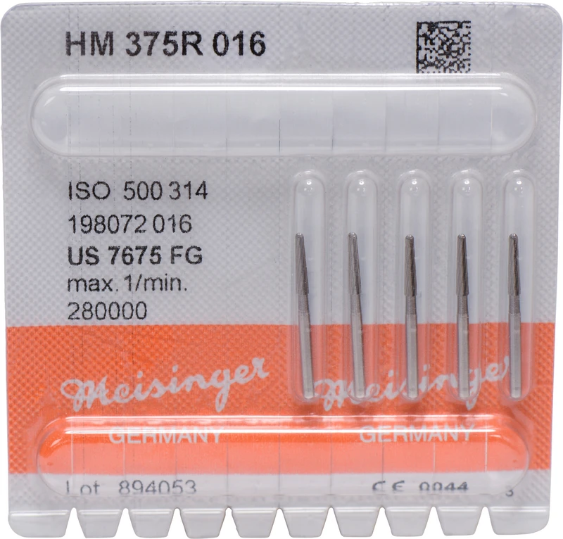 HM-Finierer 375R  Packung  5 Stück fein, FG, Figur 198 Konisch rund, 8 mm, ISO 016