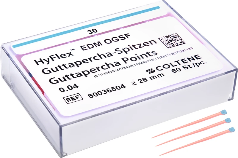 HyFlex EDM Guttapercha-Spitzen  Packung  60 Stück OGSF, Taper.04, ISO 030