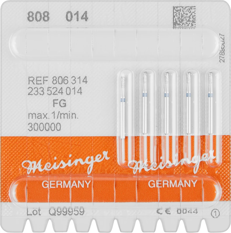 Diamanten 808  Packung  5 Stück blau mittel, FG, Figur 233 Birne, 3 mm, ISO 014