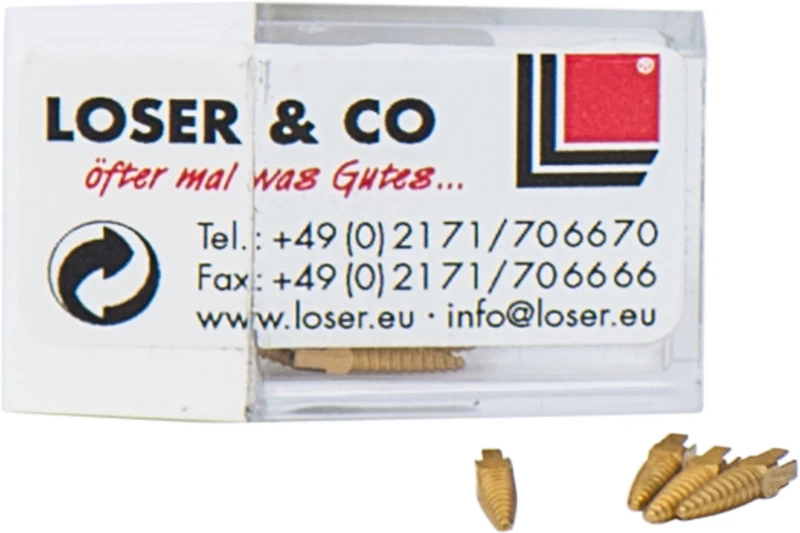 Classic Surtex vergoldete Wurzelstifte  Packung  15 Stück 7,8 mm, Ø 1,8 mm, Größe 6