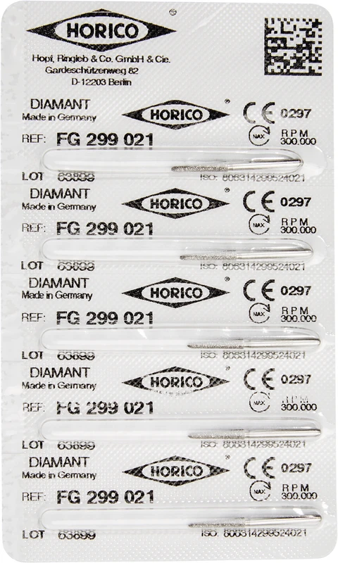 Diamantschleifer 299  Packung  5 Stück FG, Figur 299, 10 mm, ISO 021