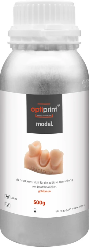 optiprint® model   Flasche  0,5 kg goldbraun