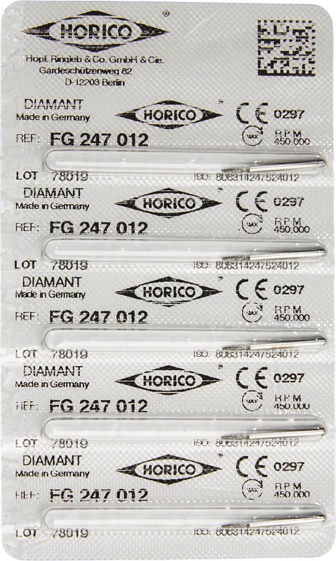 Diamantschleifer 247  Packung  5 Stück FG, Figur 247, 4 mm, ISO 012