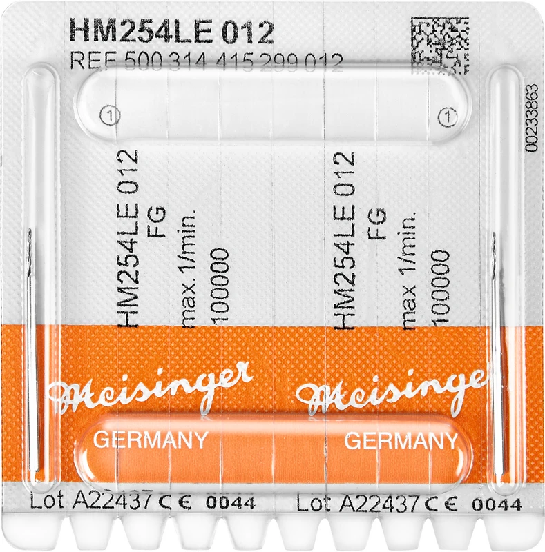 Chirurgie Fräser HM 254  Packung  2 Stück FG (LE), Figur 415, 6 mm, ISO 012