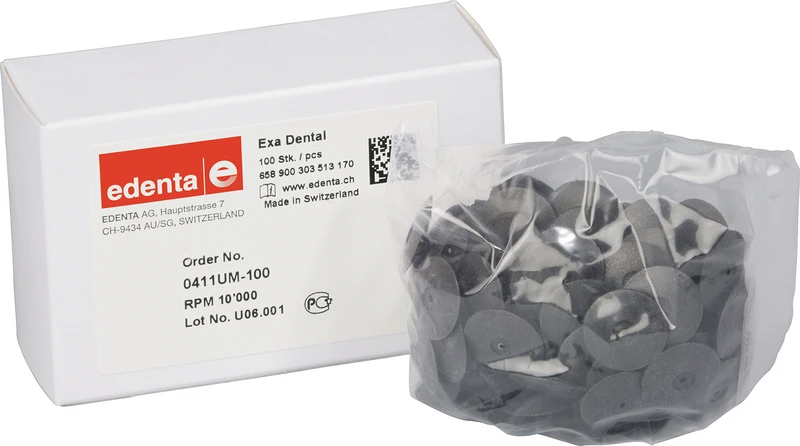 Exa Dental  Packung  100 Stück unmontiert, schwarz fein, Figur 303, 3 mm, ISO 170