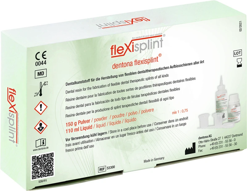 dentona flexisplint®  Packung  150 g Pulver, 110 ml Liquid