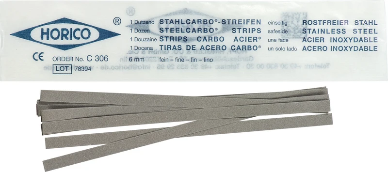 Stahlcarbo® Streifen  Packung  12 Stück rot, einseitig, 6 mm breit, Stärke 0,09 mm