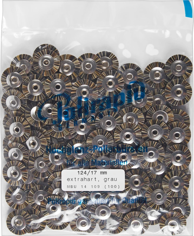 Miniaturbürsten  Packung  100 Stück unmontiert, Borste extrahart, Ø 17 mm